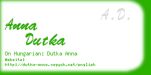 anna dutka business card